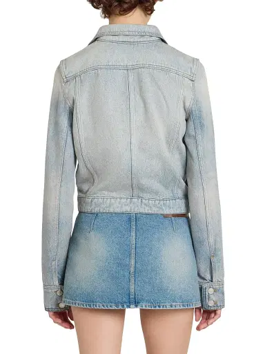 Courrèges Women's Reedition Button-Front Denim Jacket - Denim Bleu Delave | Thumbnail 5 Courrèges Women's Reedition Button-Front Denim Jacket - Denim Bleu Delave | Thumbnail 5