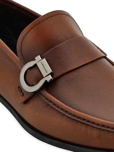 FERRAGAMO Men's Caspian Leather Loafers - Medium Brown | Thumbnail 6 FERRAGAMO Men's Caspian Leather Loafers - Medium Brown | Thumbnail 6