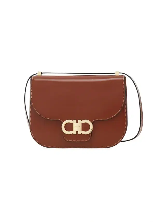 FERRAGAMO Women's Gancini Faux-Leather Crossbody Bag - Dark Cognac