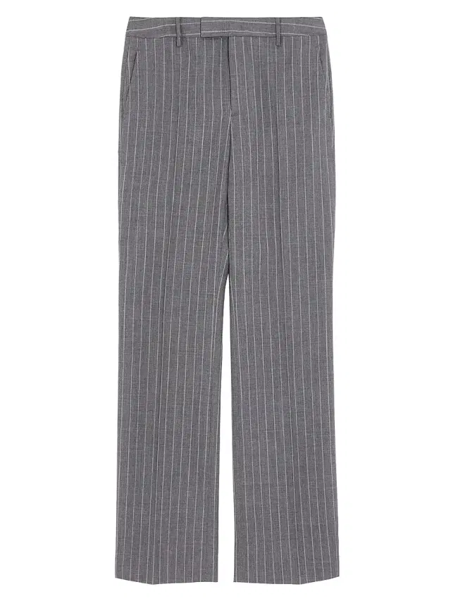 Men's Wool Pinstripe Trousers - Grey
