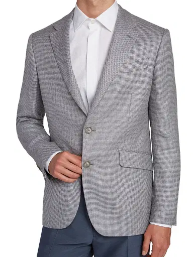 Etro Men's Mini Check Linen-Wool Sport Jacket | Thumbnail 6 Etro Men's Mini Check Linen-Wool Sport Jacket | Thumbnail 6