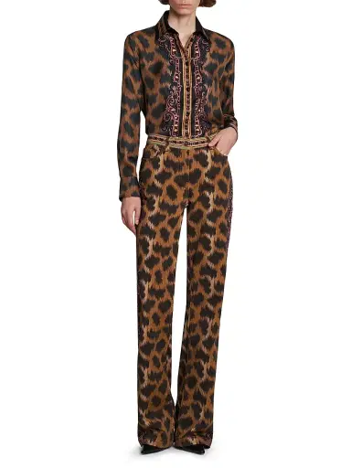 Etro Women's Animal Print Boot-Cut Jeans - Stampa Moro | Thumbnail 2