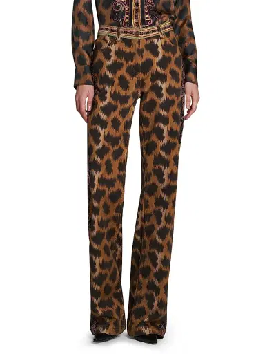 Etro Women's Animal Print Boot-Cut Jeans - Stampa Moro | Thumbnail 3