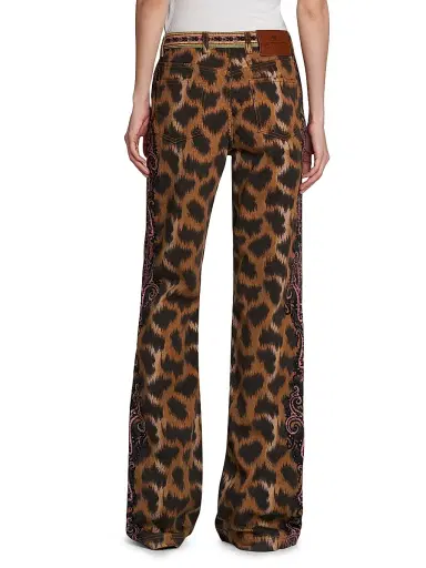 Etro Women's Animal Print Boot-Cut Jeans - Stampa Moro | Thumbnail 5