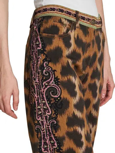 Etro Women's Animal Print Boot-Cut Jeans - Stampa Moro | Thumbnail 6