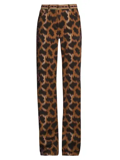 Etro Women's Animal Print Boot-Cut Jeans - Stampa Moro | Thumbnail 1
