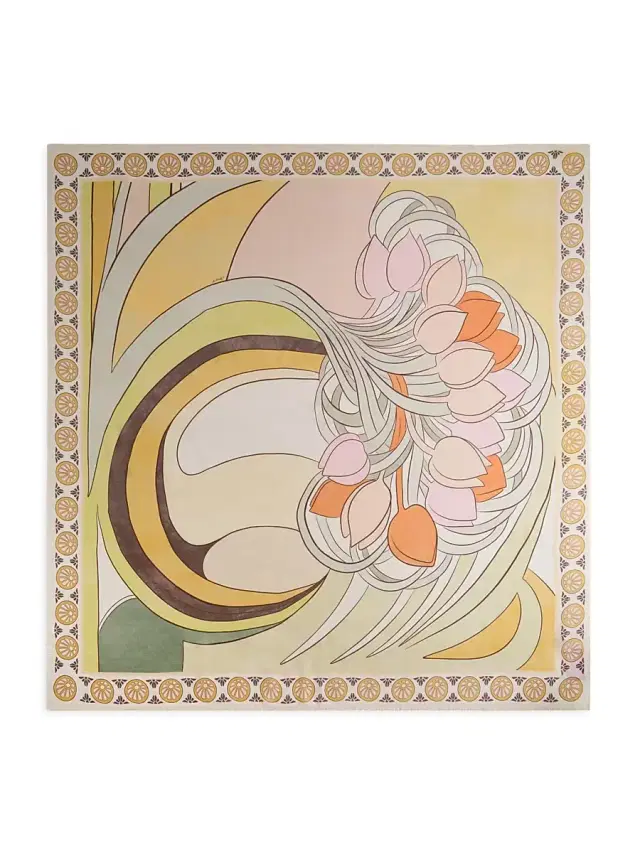 La DoubleJ Women's Square Scarf - Tulip Placee Pale Pink
