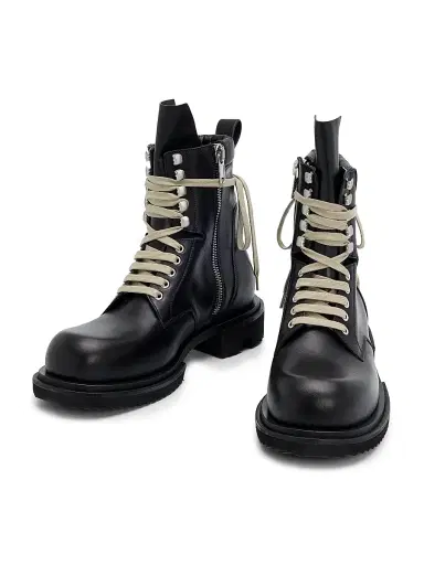 Rick Owens Men's Low Army Gabe Leather Boots - Black | Thumbnail 2