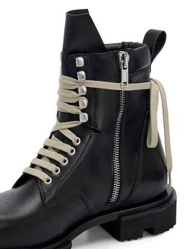 Rick Owens Men's Low Army Gabe Leather Boots - Black | Thumbnail 5