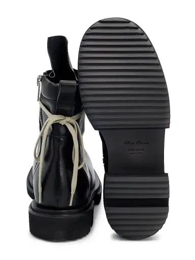 Rick Owens Men's Low Army Gabe Leather Boots - Black | Thumbnail 6