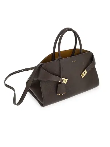 Ferragamo Women's Medium Hug Leather Top Handle Bag - Testa Burnt Ocra | Thumbnail 4