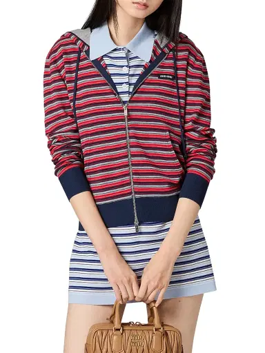 Miu Miu Women's Wool Hoodie Sweatshirt - Red | Thumbnail 2