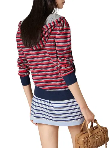 Miu Miu Women's Wool Hoodie Sweatshirt - Red | Thumbnail 3