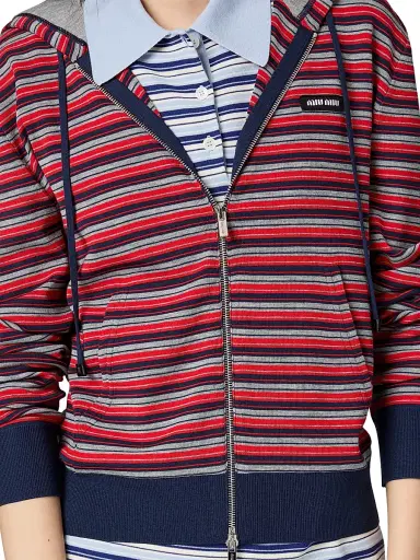 Miu Miu Women's Wool Hoodie Sweatshirt - Red | Thumbnail 5