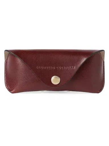Brunello Cucinelli Burnished Calfskin Glasses Case - Wine | Thumbnail 1