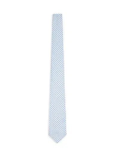 Emporio Armani Men's Square Geo Print Silk Tie - Azzurro | Thumbnail 1
