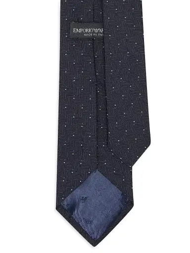 Emporio Armani Men's Embroidered Stairstep Silk Tie | Thumbnail 2 Emporio Armani Men's Embroidered Stairstep Silk Tie | Thumbnail 2