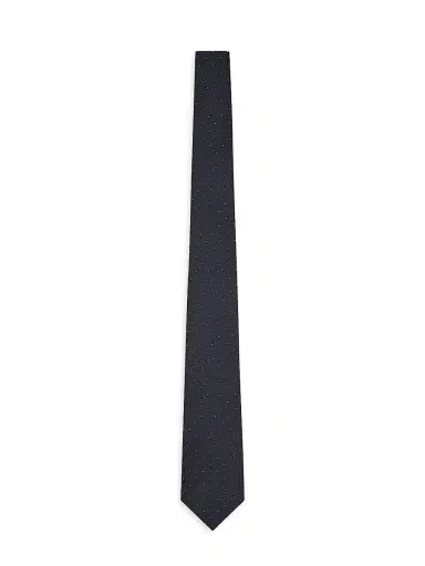Emporio Armani Men's Embroidered Stairstep Silk Tie | Thumbnail 1 Emporio Armani Men's Embroidered Stairstep Silk Tie | Thumbnail 1