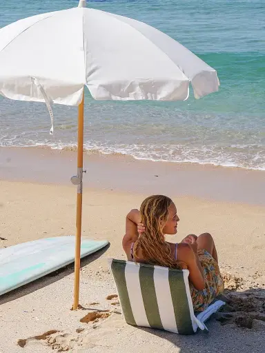 Sunnylife The Vacay Olive Stripe Terry Travel Lounger | Thumbnail 8 Sunnylife The Vacay Olive Stripe Terry Travel Lounger | Thumbnail 8