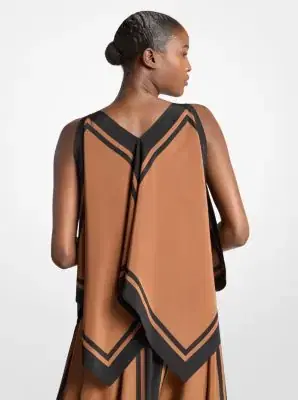 Michael Kors Collection Silk Crepe De Chine Scarf Top | Thumbnail 3
