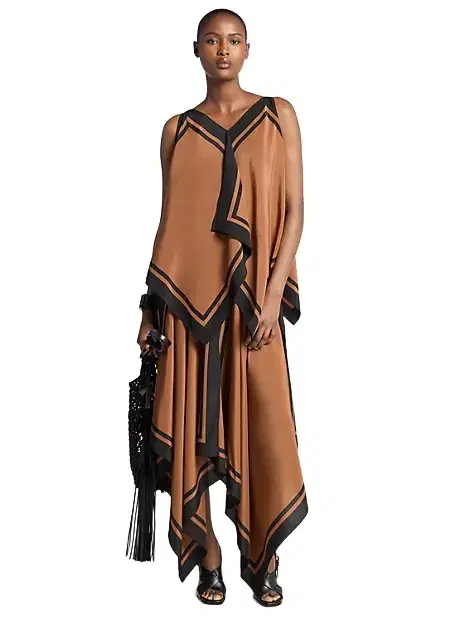 Michael Kors Collection Silk Crepe De Chine Scarf Top