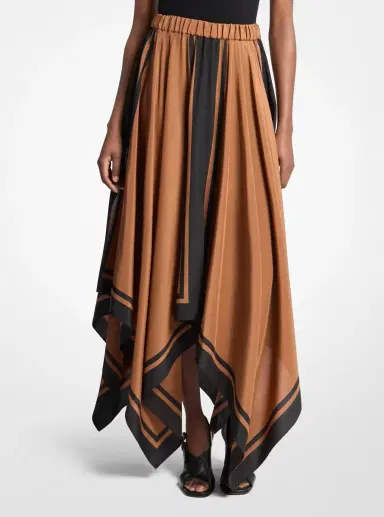 Michael Kors Collection Silk Crepe De Chine Scarf Skirt | Thumbnail 4