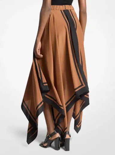 Michael Kors Collection Silk Crepe De Chine Scarf Skirt | Thumbnail 6
