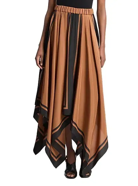 Michael Kors Collection Silk Crepe De Chine Scarf Skirt