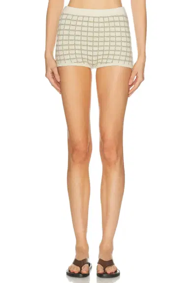 The Elder Statesman Ida Checkered Tap Short | Thumbnail 1 The Elder Statesman Ida Checkered Tap Short | Thumbnail 1