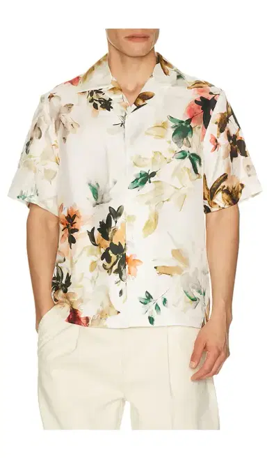Simkhai Casper Printed Silk Shirt | Thumbnail 1