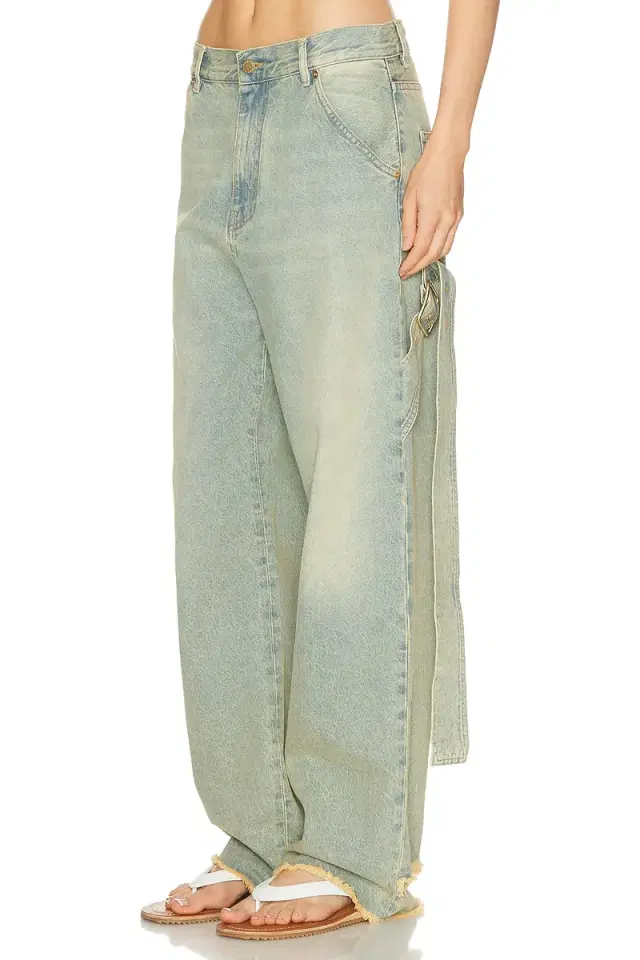 DARKPARK Lisa Belt Adorned Loose Fit Straight Leg
