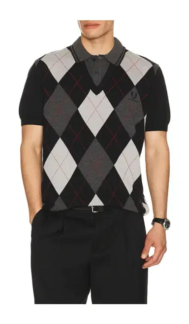 Fred Perry x Kris Van Assche Argyle Knitted Shirt | Thumbnail 1