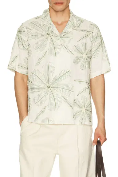 Corridor Linen Applique Short Sleeve Shirt | Thumbnail 3