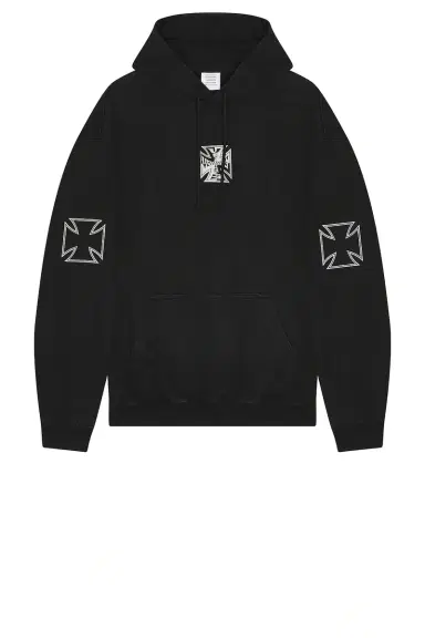 Vetements Tripple Biker Cross Logo Hoodie | Thumbnail 5