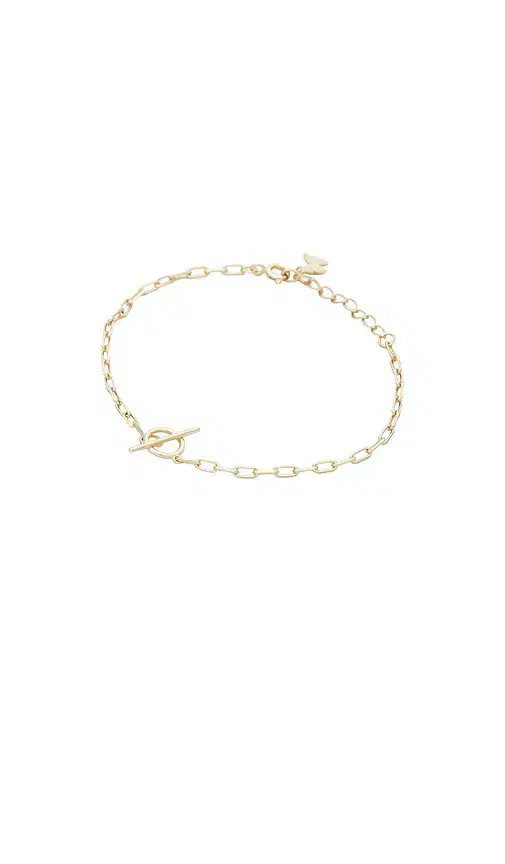 By Adina Eden Textured Toggle Chain Bracelet