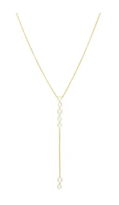 By Adina Eden Multi Bezel Stone Drop Lariat Necklace | Thumbnail 2