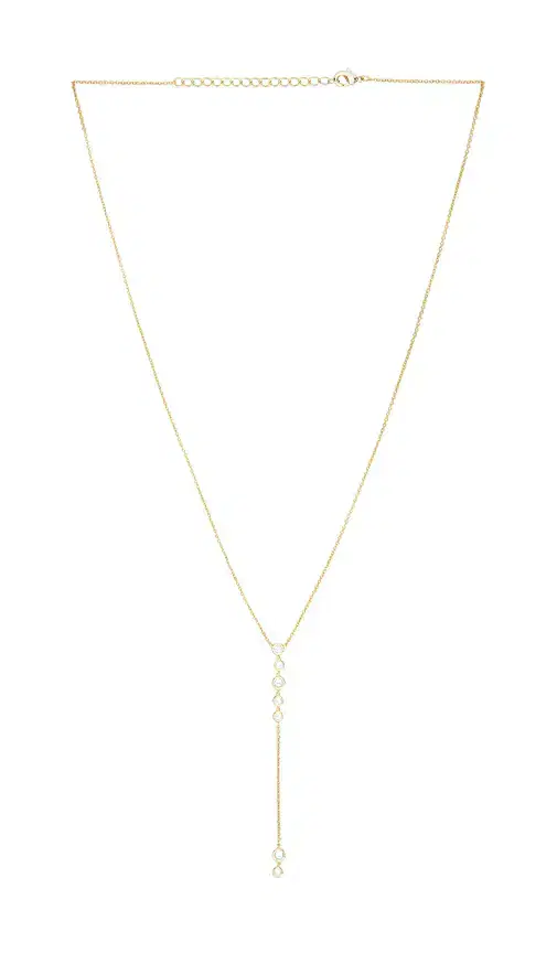By Adina Eden Multi Bezel Stone Drop Lariat Necklace