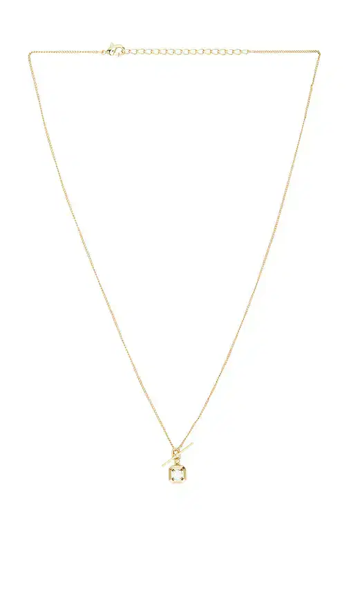 By Adina Eden Square Solitaire Stone Toggle Charm Necklace