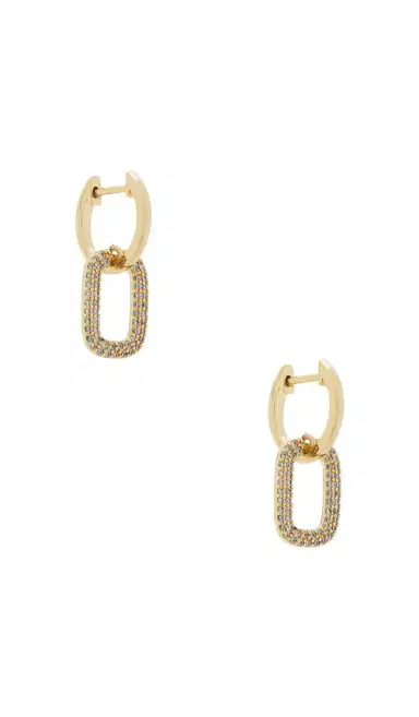 By Adina Eden Double Cz Row Link Drop Earring | Thumbnail 1 By Adina Eden Double Cz Row Link Drop Earring | Thumbnail 1