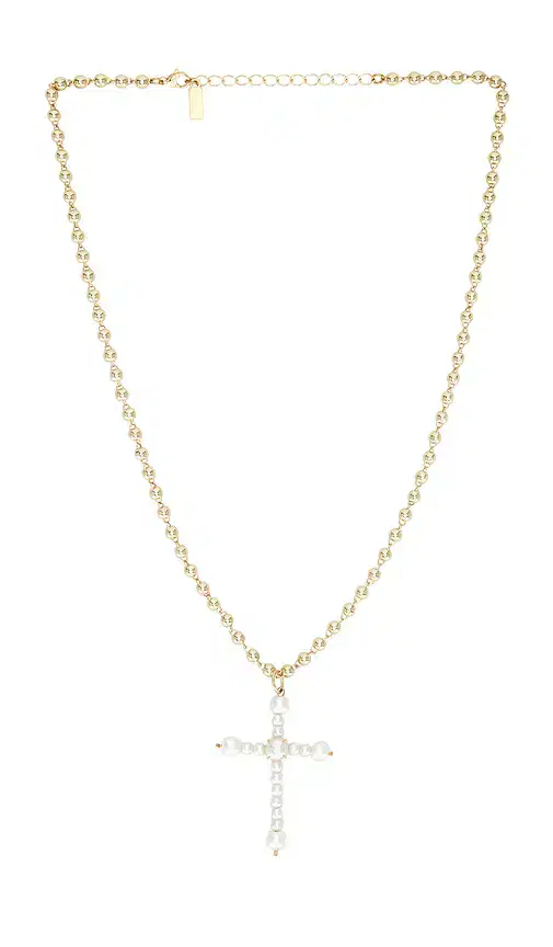 Natalie B Jewelry Charity Pearl Cross Necklace