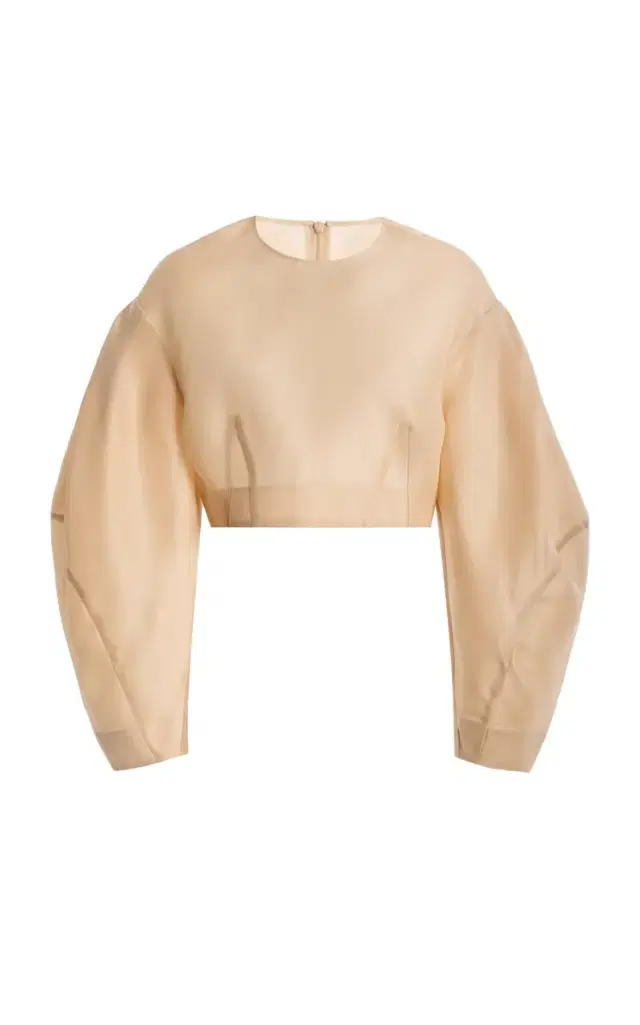 Power Puff Silk Gazar Crop Top