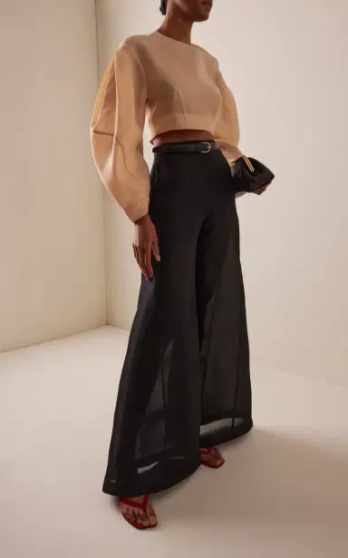 Temily Isoceles Silk-Gazar Trousers | Thumbnail 2