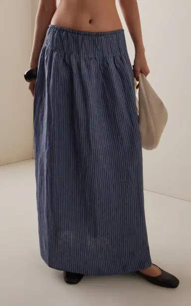 Deiji Studios Striped Linen Maxi Drawstring Skirt | Thumbnail 3 Deiji Studios Striped Linen Maxi Drawstring Skirt | Thumbnail 3