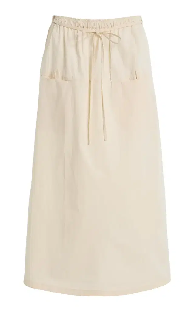 Loop Pocket Cotton Maxi Skirt