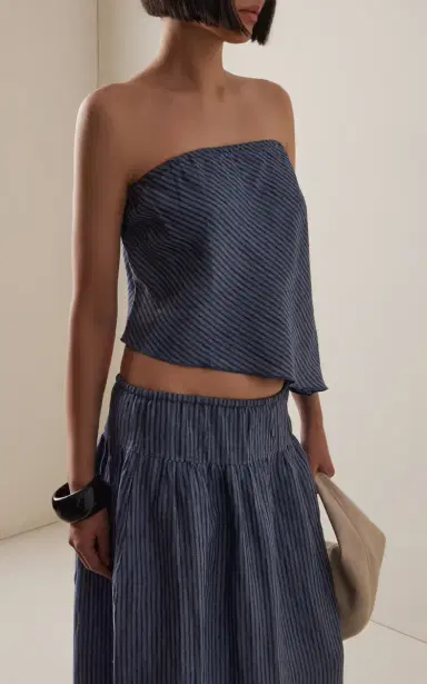Deiji Studios Line Striped Linen Top | Thumbnail 2