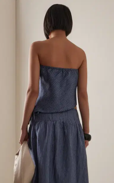 Deiji Studios Line Striped Linen Top | Thumbnail 4