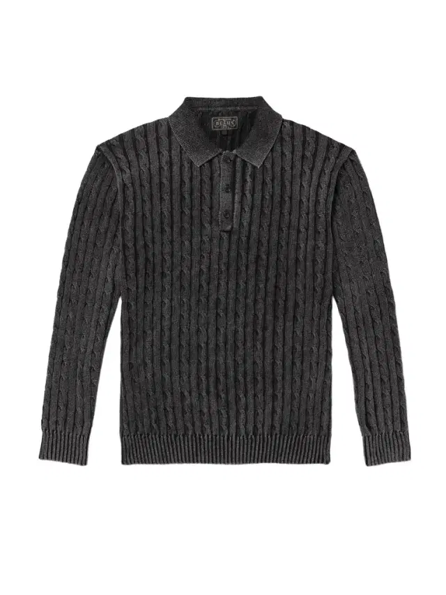 Cable-Knit Cotton Polo Shirt - Men