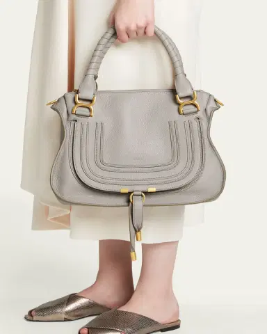 Chloé Marcie Medium Double Carry Satchel Bag in Grained Leather | Thumbnail 2 Chloé Marcie Medium Double Carry Satchel Bag in Grained Leather | Thumbnail 2