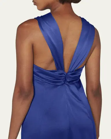 Giorgio Armani Pleated Halter Slit-Hem Silk Gown | Thumbnail 9 Giorgio Armani Pleated Halter Slit-Hem Silk Gown | Thumbnail 9