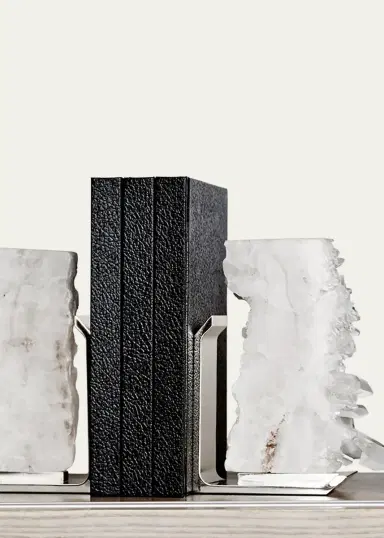 Anna New York Fim Geo Quartz and Aluminum Bookends | Thumbnail 2